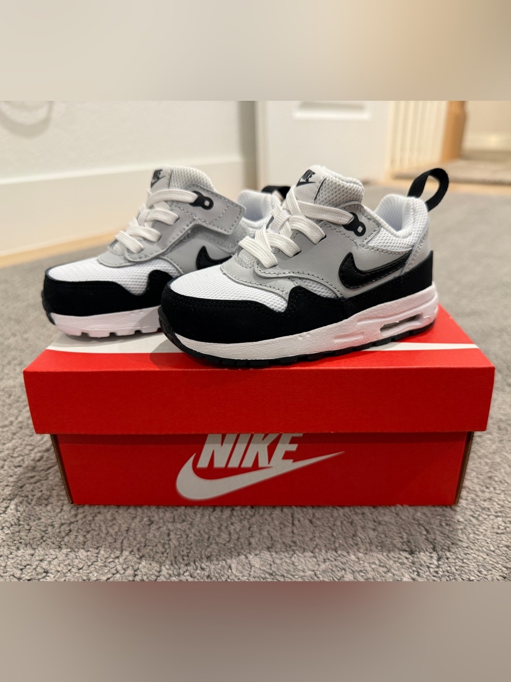 Nike Kids Black, White & Gray Air Max Style Sneakers